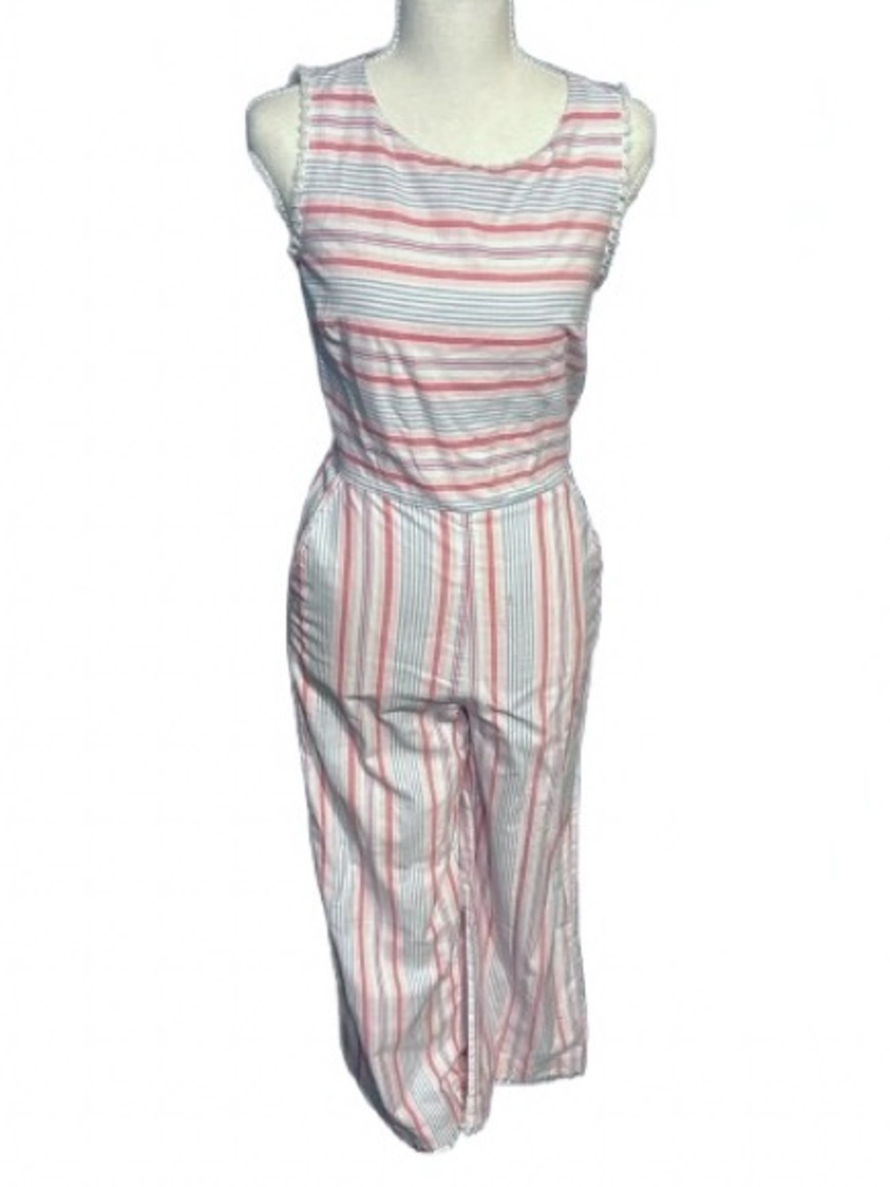 XXS Vineyard Vines 00 Abacos Striped Tassel Jumpsuit Striped Extra Extra Small